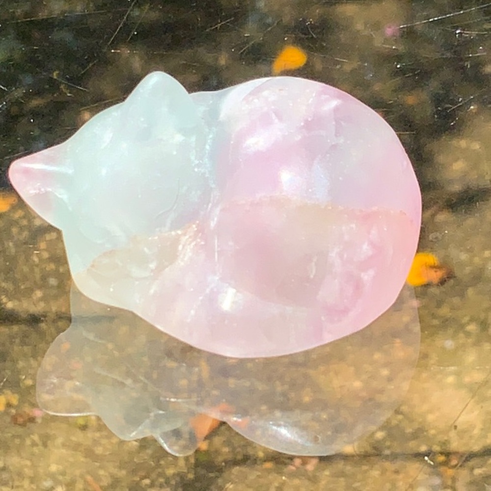 FLUORITE HAND CARVED CAT
